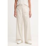 Pamučne hlače Calvin Klein Jeans bež LV044D612G