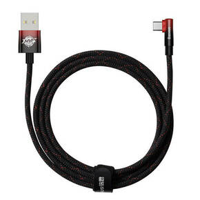 Baseus Elbow USB na USB-C 100W 2m kutni kabel (crno-crveni)