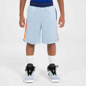 Kratke hlače za košarku SH500R dvostrane dječje svijetlo plave-mornarski plave