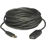 Manhattan USB kabel USB 2.0 USB-A utikač, USB-A utičnica 20.00 m crna
