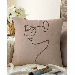 Bež jastučnica s udjelom pamuka Minimalist Cushion Covers Portrait