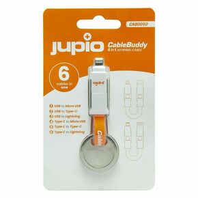 Jupio CableBuddy 6-in-1 Keyring Cable adapter USB Type-A to Micro-USB