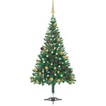 vidaXL Umjetno božićno drvce LED s kuglicama 180 cm 564 grane