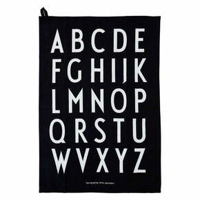 Crna pamučna kuhinjska krpa Design Letters Alphabet