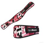 GymBeam Ženski fitness remen Pink Camo S