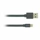 CANYON Charge  Sync MFI flat cable, USB to lightning, certified by Apple, 1m, 0.28mm, Dark gray