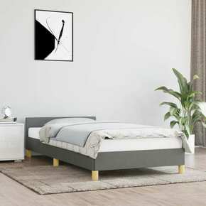 VidaXL Okvir za krevet s uzglavljem tamnosivi 80x200 cm od tkanine