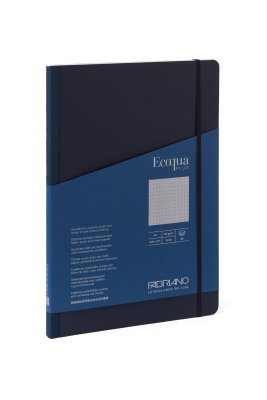 FABRIANO notes Ecoqua plus šiven s platnenim rubom A5 90g 80l na točkice blue 19121004