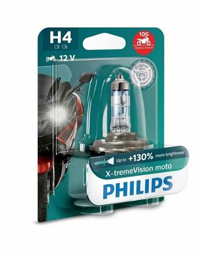 Philips X-treme Vision Moto (12V) - do 130% više svjetla - do 20% bjelije (3350-3600K)Philips X-treme Vision Moto (12V) - up to 130% more light - up H4-X150M-1