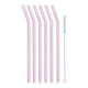 Set s 6 ružičastih staklenih slamki Vialli Design, dužina 23 cm