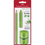 Faber-Castell set Grip olovka, gumica, dvostruko šiljilo, zeleni