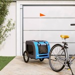 Prikolica za bicikl za pse plavo-siva od tkanine i željeza