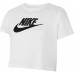 Majica kratkih rukava za djevojčice Nike Sportswear Crop Futura Tee - white/black/black