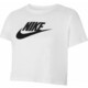 Majica kratkih rukava za djevojčice Nike Sportswear Crop Futura Tee - white/black/black