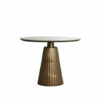 Okrugli blagovaonski stol s pločom stola u mramornom dekoru u brončanoj boji/u prirodnoj boji ø 100 cm Rianne – Light &amp; Living