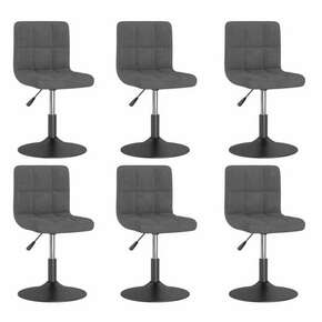 Okretne blagovaonske stolice 6 kom tamnosive baršunaste