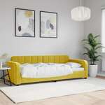 Dnevni krevet žuti 80 x 200 cm baršunasti