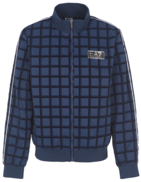 Muška teniska jakna EA7 Man Woven Bomber Jacket - blue check