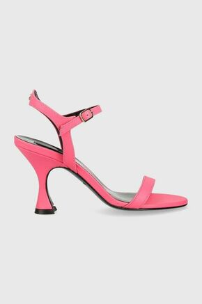 Kožne sandale Patrizia Pepe boja: ružičasta