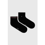 Čarape Tommy Hilfiger 2-pack za muškarce, boja: crna - crna. Visoke čarape iz kolekcije Tommy Hilfiger. Model izrađen od elastičnog, s uzorkom materijala. U setu dva para. Izuzetno udobni materijal.