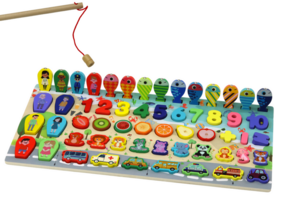 Educational Panel Wooden Sorter Board Colorful Science Puzzle 59 pieces.