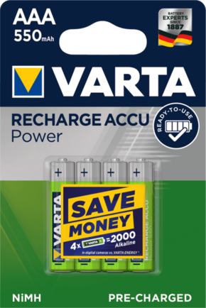 Varta Power 4 AAA 550 mAh R2U punjiva baterija 56743101404