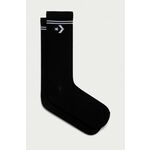Čarape Converse boja: crna - crna. Visoke čarape iz kolekcije Converse. Model izrađen od elastičnog materijala. U setu dva para.