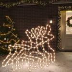 vidaXL Figura božićnog soba LED 3 kom topla bijela 57 x 55 x 4,5 cm
