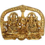 Nikcorp Kipić Ganesha Lakshmi, hinduistički bog za sreću i prosperitet, aluminijska statua za dekoraciju doma i ureda, zlatna, 14,6x11,4 cm
