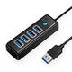 Orico Hub adapter USB na 4x USB 3.0, 5 Gbps, 0,15 m (crni)