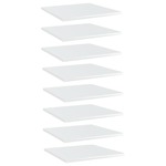 vidaXL Police za knjige 8 kom visoki sjaj bijele 40x40x1,5 cm iverica
