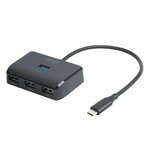 DELTACO USB-C hub with 4-ports, 5 Gbit/s, extra power input, black