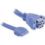 Delock USB kabel USB 3.2 gen. 1 (USB 3.0) 19-polni konektor za stupove, USB-A utičnica 45.00 cm plava boja ul certificiran