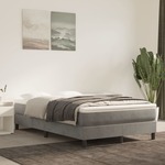 vidaXL Box spring krevet s madracem svjetlosivi 120x200 cm baršunasti
