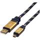 Roline USB kabel USB 2.0 USB-A utikač, USB-Mini-A utikač 3.00 m crna, zlatna sa zaštitom 11.02.8823