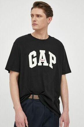 Pamučna majica GAP boja: crna