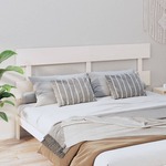 Uzglavlje za krevet bijelo 204 x 3 x 81 cm od masivne borovine