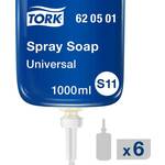 Tork sprej sapun, za S1 / S11 dozatore sapuna, univerzalne kvalitete, parfimiran, 1 x 1000 ml 620501 TORK 620501 sapun u spreju 1 l 6 St.