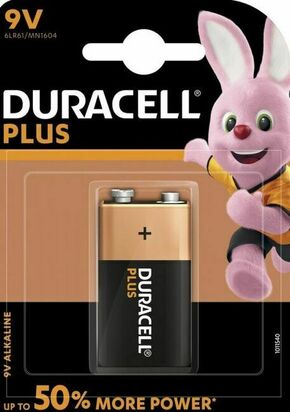 Baterija DURACELL Plus 9V + 100% extra life 1/1
