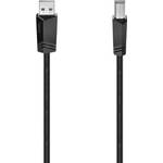 Hama USB kabel USB 2.0 USB-A utikač, USB-B utikač 1.50 m crna