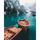 slikanje po brojevima 50x40 boats on an alpine lake sa drvenim okvirom i setom za slikanje