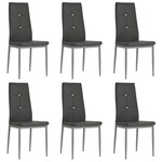 vidaXL Blagovaonske stolice 6 kom od umjetne kože 43 x 43,5 x 96 cm sive (246185+246186)