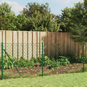 VidaXL Ograda od žičane mreže s prirubnicom zelena 1x10 m