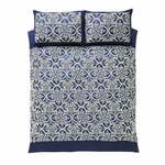 Tamno plava posteljina za bračni krevet 200x200 cm Trellis – Catherine Lansfield