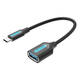 USB-C 3.1 muški na USB-A ženski OTG kabel Vention CCVBB 0,15 m, crni, PVC