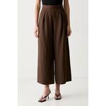 ViCOLO hlače culottes za žene s viskozom smeđa TAB0644