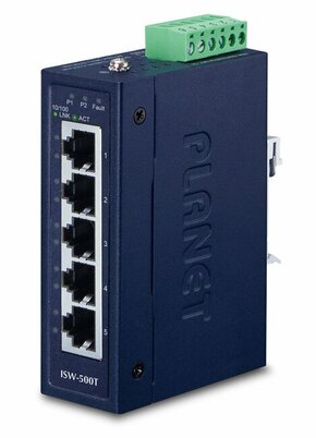 PLANET ISW-500T mrežni prekidač Neupravljano Fast Ethernet (10/100) Plavo