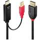 LINDY priključni kabel DisplayPort utikač, HDMI A utikač, USB-A utikač 5 m crna, crvena 41428 DisplayPort kabel