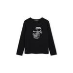 Karl Lagerfeld majica dugih rukava za djecu s pamukom crna Z31463.86.108