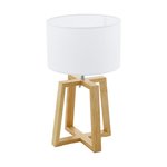 EGLO 97516 | Chietino-1 Eglo stolna svjetiljka 44cm sa prekidačem na kablu 1x E27 krom, bijelo, smeđe